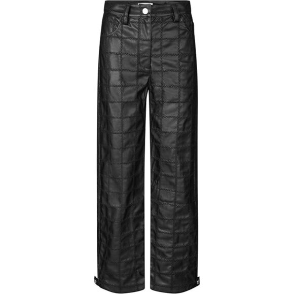 Baum Und Pferdgarten Black Faux Leather Checkered Pants Size 38 (US 8) Recycled - Picture 2 of 15